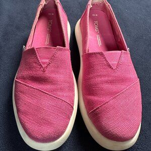 Toms Alpargata Hot Pink Mallow Slip Ons Womens Size 7.5 Slip Ons Good Condition